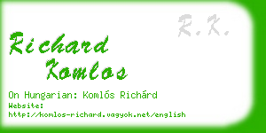 richard komlos business card