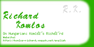 richard komlos business card